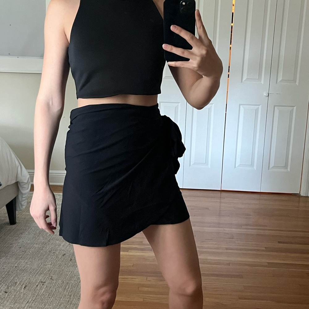 Hunza G Black Wrap Skirt